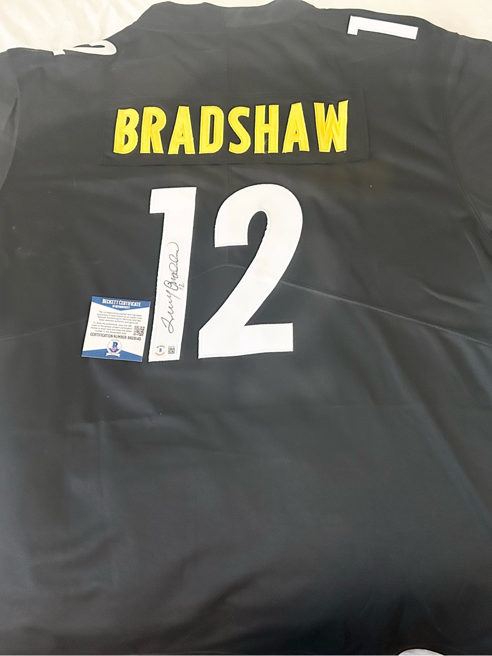 Terry Bradshaw Signed Steelers Custom XL Jersey NWT Beckett COA